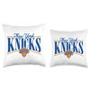 NBA New York Knicks Logo Arch White Throw Pillow