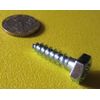 Zinc Hex Head Lag Screw 7/16 Hex Size 1/4 Thread x 1.00" Length, 100 pcs