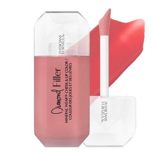 Physicians Formula, Mineral Wear Diamond Filler Cheek and Lip Color, Blush Labbra e Guance, Formula Siero-Crema Rimpolpante Multiuso, Arricchita con Vitamina E, Brilliant Peach