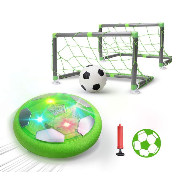 DEERC KD002 Air Soccer, Soccer Ball, Rechargeable, Hoversucker, Goal, Ball Set, With LED, Buoyancy, Sports, Indoor Football, Parent-child Game, Kids, Boys, Girls, Gift, Christmas, Gift, Elementary