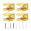 Sourcing Map Brass Glass Clamp, 4Pcs Adjustable Glass Shelf Bracket Support Holder, Gold