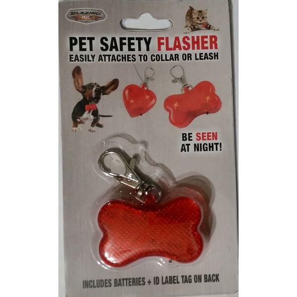 Bone Shape Pet Safety Flasher for Dogs Collar-Be Seen at Night!