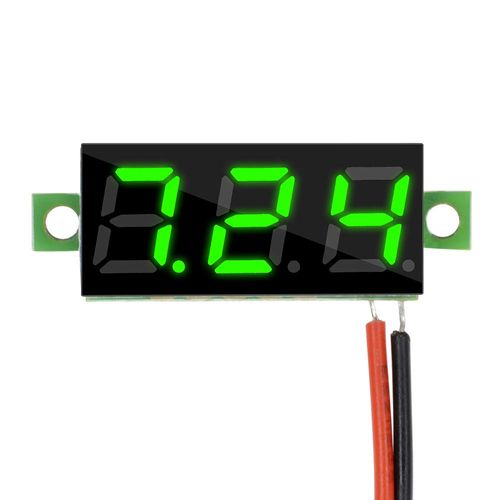 Aideepen 5pcs 2-Wire LED Voltmeter 0.28" Digital Display Voltage Tester DC 2.5V - 30V Mini Voltage Meter with Accurate Voltage Measurement and Reverse Connection Protection HD Voltage Display Panel,