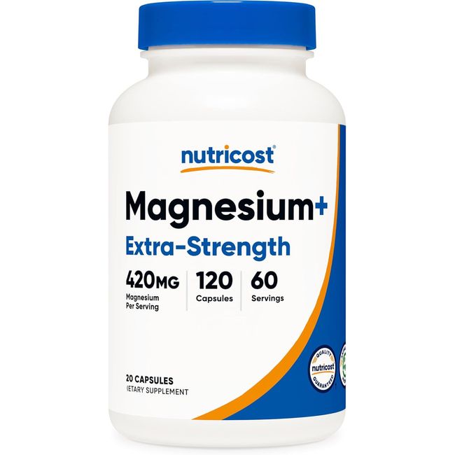 Magnesium+ Extra Strength 420Mg, 120 Capsules - 60 Servings. Magnesium Oxide