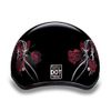 Daytona HELMETS Motorcycle Half Helmet Skull Cap- Barbed Roses 100% DOT Approved