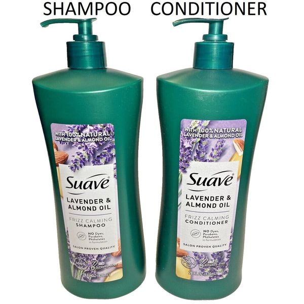 Suave - Lavender & Almond Oil SHAMPOO & CONDITIONER Set - 28 oz - PRIORITY MAIL