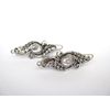 2 extra small silver clear stone leaf shaped hair clip barrette