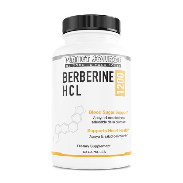 Planet Source Berberine HCl 1200 Mg per Serving 60 Capsules