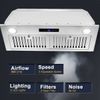 30 in Built-in Range Hood 800CFM Kitchen Vented 3-Speed w/LEDs Touch control