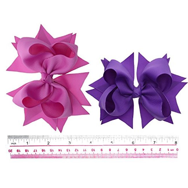 LCLHB 20 Bulk Ribbon Hair Bows for Girls Pure Color 4.5 inch