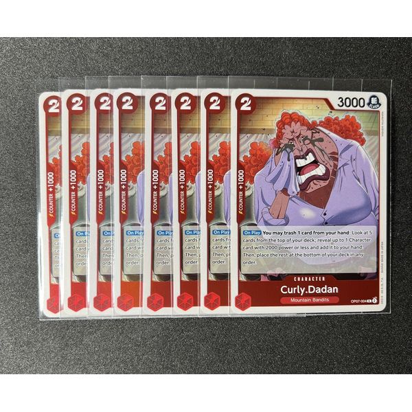 One Piece Card Game Curly.Dadan OP07-004 500 Years Into The Future Playset X8