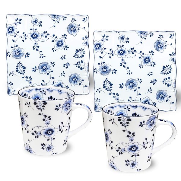 Pair TEAROAD5000 Mug Square Set, Breathcraft, Made in Japan