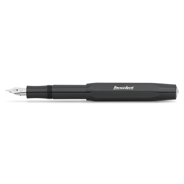 Kaweco SKYLINE SPORT Fountain Pen Black I Premium Fountain Pen for Ink Cartridges I Exclusive Fountain Pen 13 cm I Nib: F (Fine)