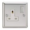 Varilight - 1 Gang 13 Amp Single Switched Socket Mirror Chrome - XC4DW