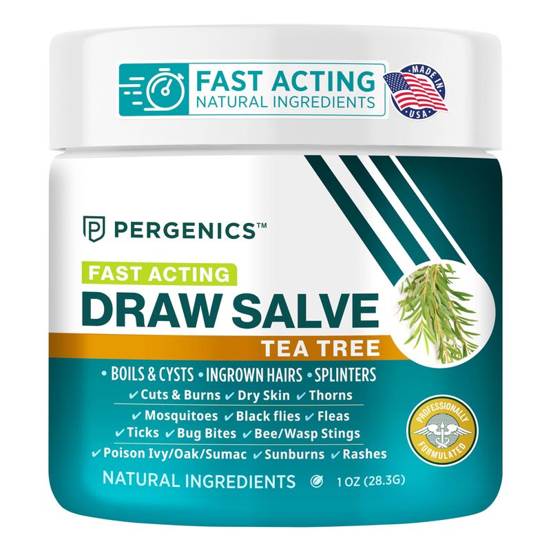 Pergenics Drawing Salve Tea Tree Theraphy Ointment, for Ingrown Hair ...