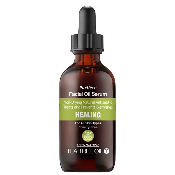 Purifect Tea Tree Facial Oil Serum with Vitamin E, Tea Tree Oil Calms Irritated Skin, Purifying and Non-Drying on Blemish Prone Skin, Suitable For All Skin Types 60ml