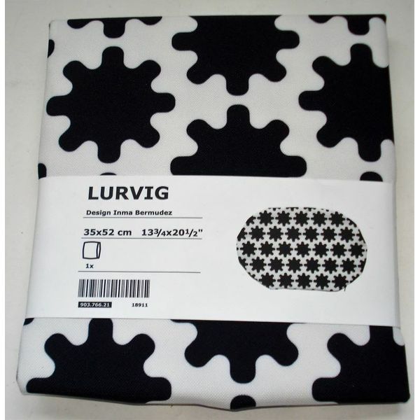 Ikea Lurvig Inma Bermudez Black White Dog Cat Pet Bed Cover 35 x 52cm 13 3/4x20