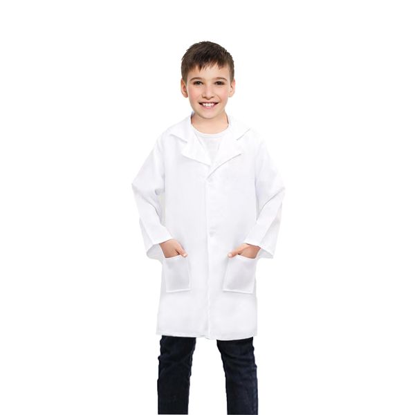 Cozymixx Lab Doctor Coat for Kids, Doctor's White Lab Coat Costume Pretend Play Career Dress Up for Boys & Girls (Small)