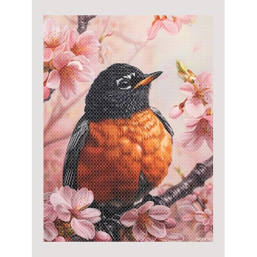 MOER SKY Diamond Painting Kits for Adults The Bird Surrounded by Blossoms Robin 5D DIY Diamond Art Kits Full Drill Diamond for Gift Wall Decor and Relaxation Gem Arts 12x16 inch
