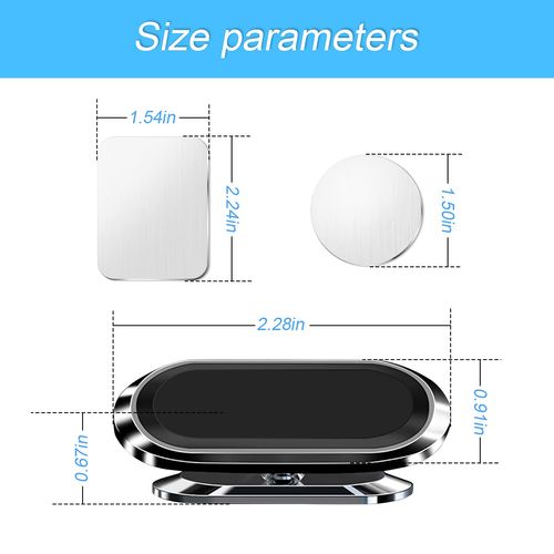 Magnetic Phone Mount for Car, Flat Phone Magenet Universal for Cars, Upgraded Phone Holder for Car Dashboard, Wall, Compatible with Cell Phone, Mini Tablets, and More (Black)