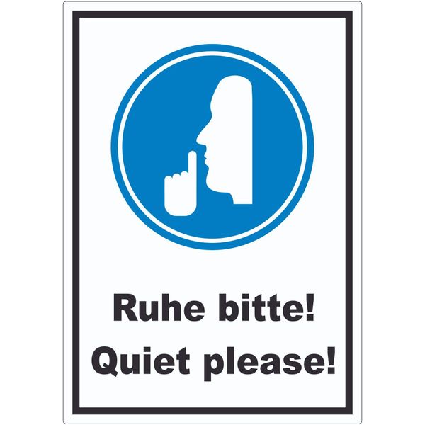 Ruhe bitte Quiet please Aufkleber A6 (105x148mm)