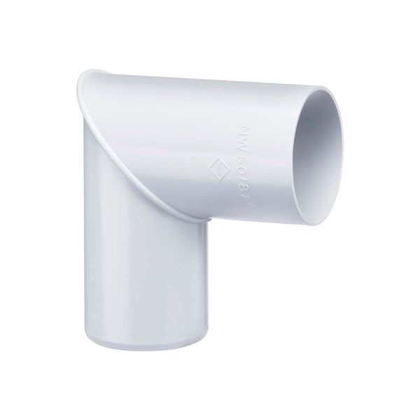 INEFA Regenrohrbogen 87 Grad für Fallrohr, PVC DN50 / 50mm, 1 Stück Weiß Verbindungsstück Dachrinnenzubehör, einfache Montage, Made in Germany