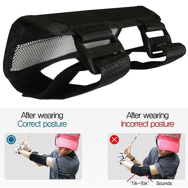 Golfs Swing Training Aids, Elbow Pads Straight Practice Elbow Brace SwingTrainer Alarm Corrector for Tendonitis Tennis Elbow Careing