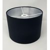 Black Velvet Brushed Silver Drum Lampshade
