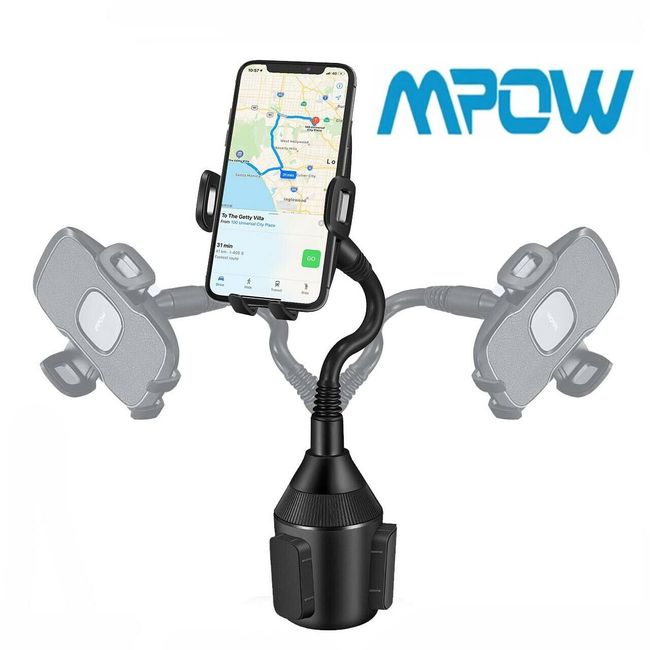 Mpow 360 Universal Car Cup Mount Holder Phone Adjustable Cradle Button Release