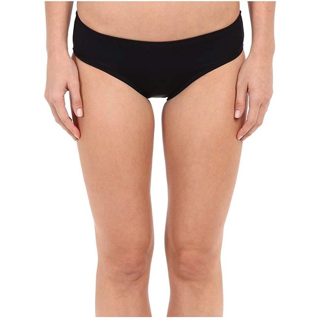 TYR Women's Solid Mid Rise Bottom Swimwear, 001 Black, Size 8