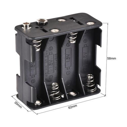 uxcell Battery Case Storage Box 8 Slots x 1.5V Battery Holder for 8 x AA Battery with Standard Snap Connector 3 Pcs