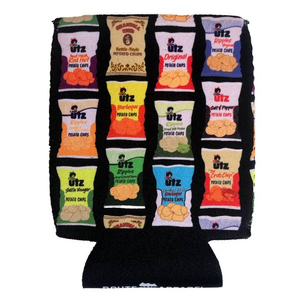 Utz Chip Bags Pattern  / Can Cooler - 10/$6 Each / Black