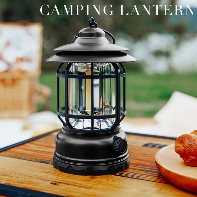 IPX4 Portable Retro Camping Lamp With Flashlight Type-C Camping