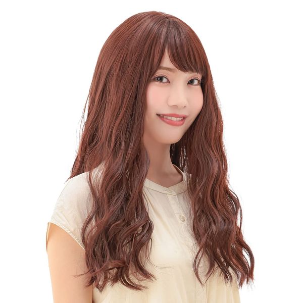 AQUADOLL Wg334BBR Wig, Long, Wave, Perm, Wave Wave, Full Wig, Blonde, Pink, One Size Fits Most, BBR. Berry Brown