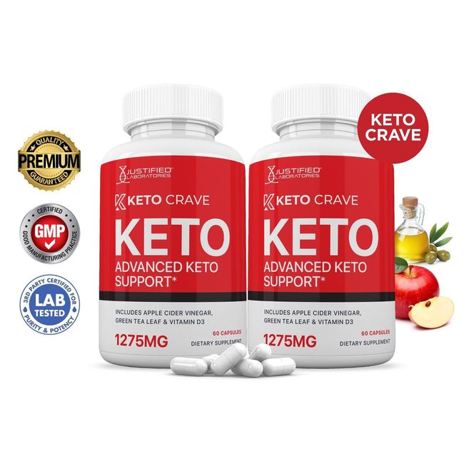 Keto Crave ACV Pills 1275 MG Stronger Than Gummies Keto Support 2 Bottle