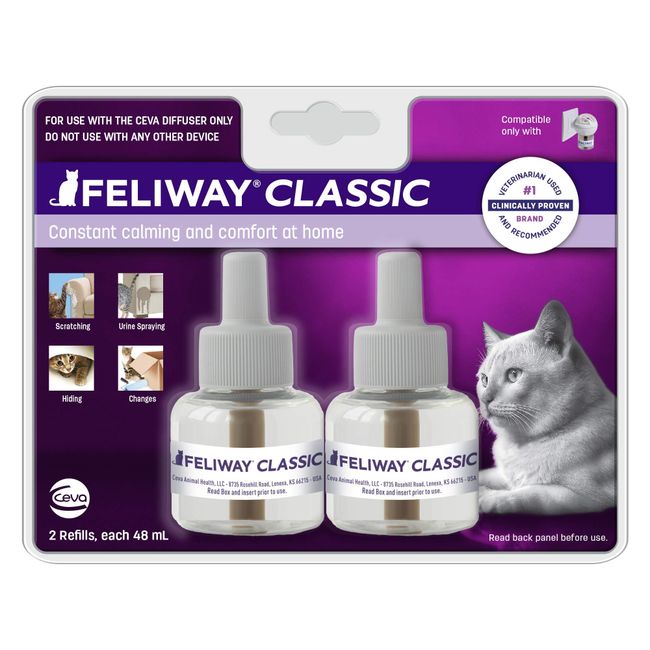 FELIWAY 30 Day Diffuser Refill for Cats, Pack of 2, 2 CT