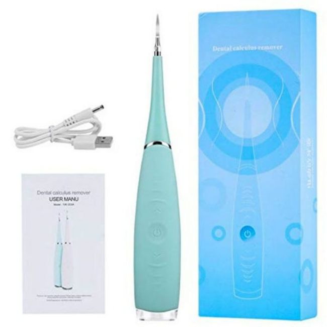 Household Appliances Portable Electric Sonic Dental Scaler Tartar Remover Teeth Stain Tool Doctor Whitening Toothbrush, [02] Green, Green