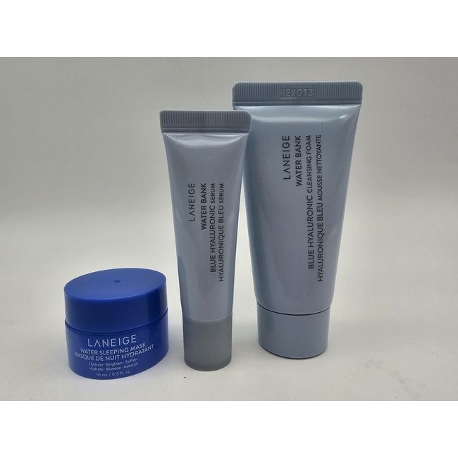 LANEIGE Travel Skincare Set - Serum, Cleanser and Water Sleeping Mask