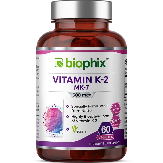 Biophix Vitamin K-2 MK-7 300 mcg 60 Vegetarian Capsules