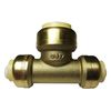1/2" X 1/2" X 3/4" Push Fit Reducing Tee, Brass L8