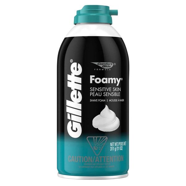 Gillette Foamy Shave Foam Sensitive 11 Ounce (325ml) (3 Pack)