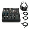 Mackie 402VLZ4 4-Channel Ultra Compact Mixer with Headphones and Cables