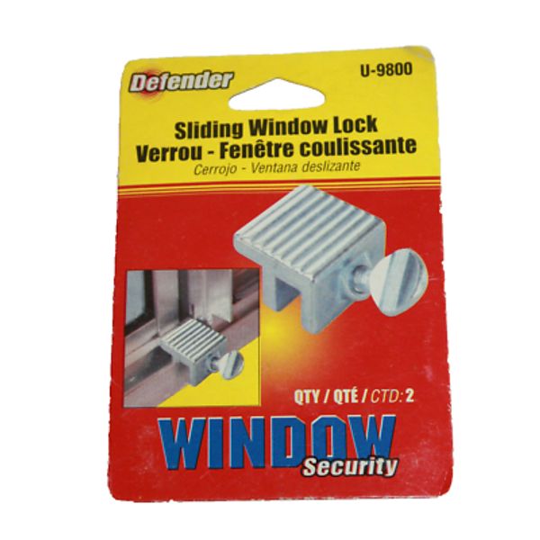 NEW Defender Sliding Window Door Lock Safe Security U-9800 Heavy Duty 2-Pack-G2