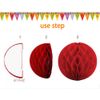 Kungfu Mall 18PCS Christmas Decoration Honeycomb Balls Pompoms Flower Balls Tissue Paper Pom Poms for Christmas Party Supplies Xmas Hanging Accessory
