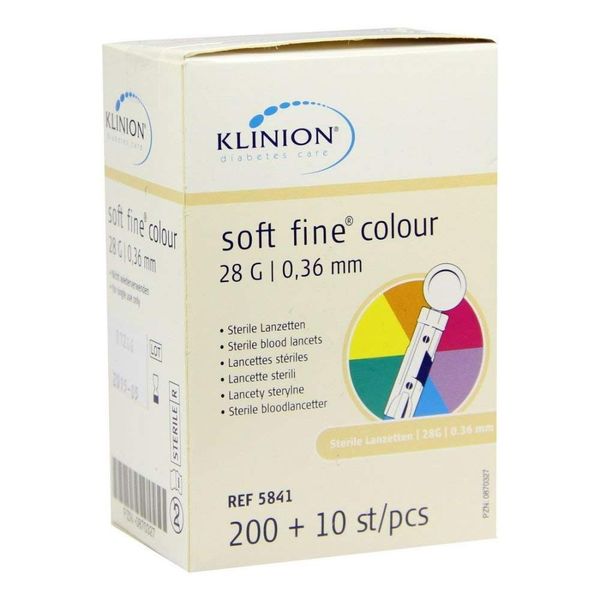 Klinion Soft Fine Colour Lancets 28 G