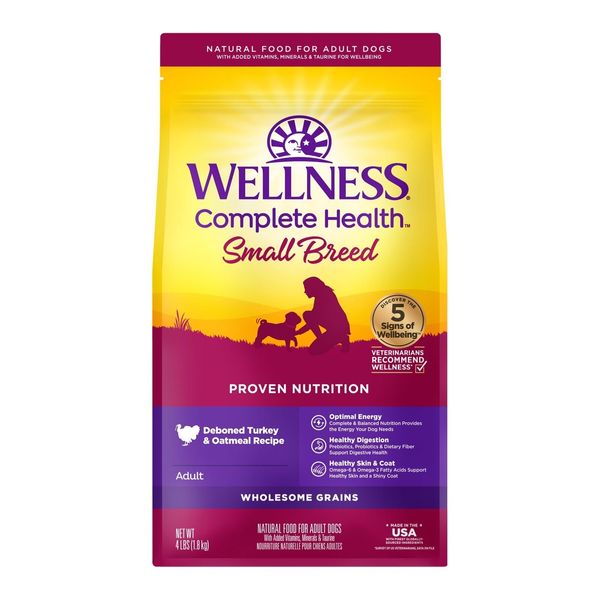 Wellness Complete Health Small Breed Dry Dog Food with Grains, Natural Ingred...