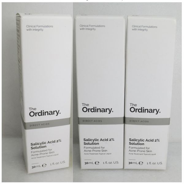 THE ORDINARY SALICYLIC ACID 2% SOLUTION 1 OZ BOXED LOT OF 3