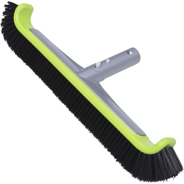 UrchinDJ 17.5" Heavy Duty Curved Edge Nylon Pool Brush for Pool Walls Floor Tile