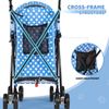 4 Wheels Foldable Pet Stroller Breathable Dog Stroller w/Storage Basket&Skylight