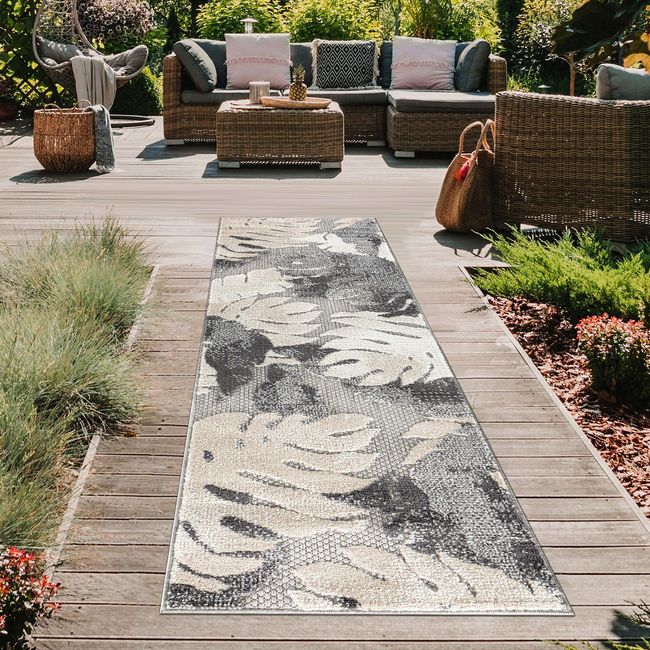 Rugshop Outdoor Rug Arles Palm Floral Leaves Indoor/Outdoor Carpet Patio Rug 2x7